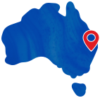 australia map with pinpoint