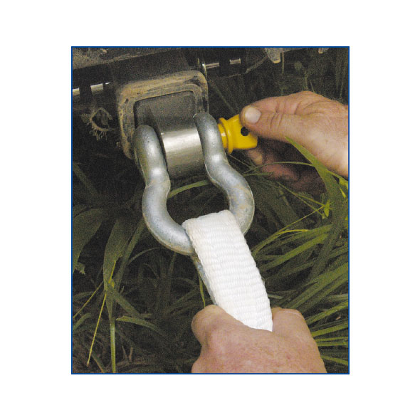 Hitch Receiver Bracket & Shackle in use