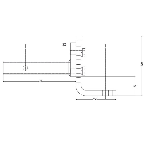 Adjustable Tow Ball Mount specifications diagram