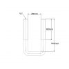 U-Bolt 45mm x 140mm Specifications Diagram