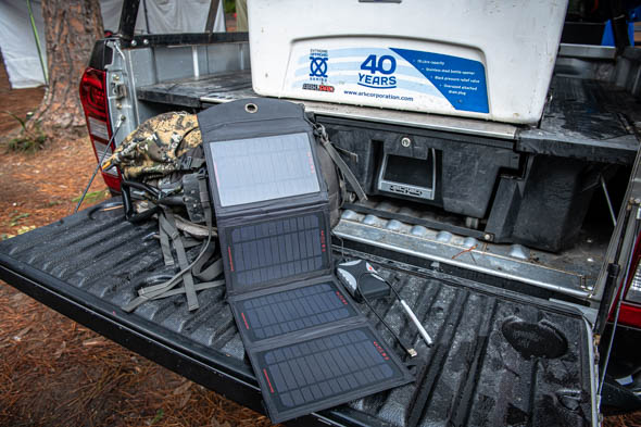 Mini Portable Solar Bundle power pad on trailer