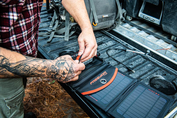 Mini Portable Solar Bundle power pad on trailer