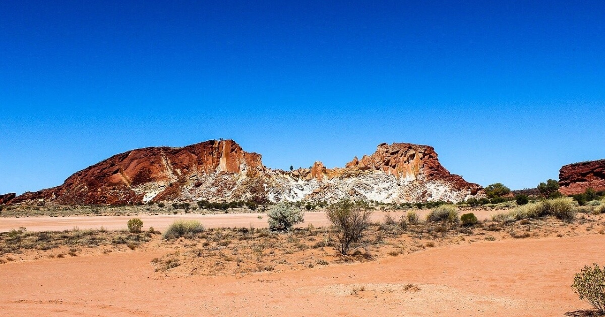 Outback off-grid camping spot with rocks
