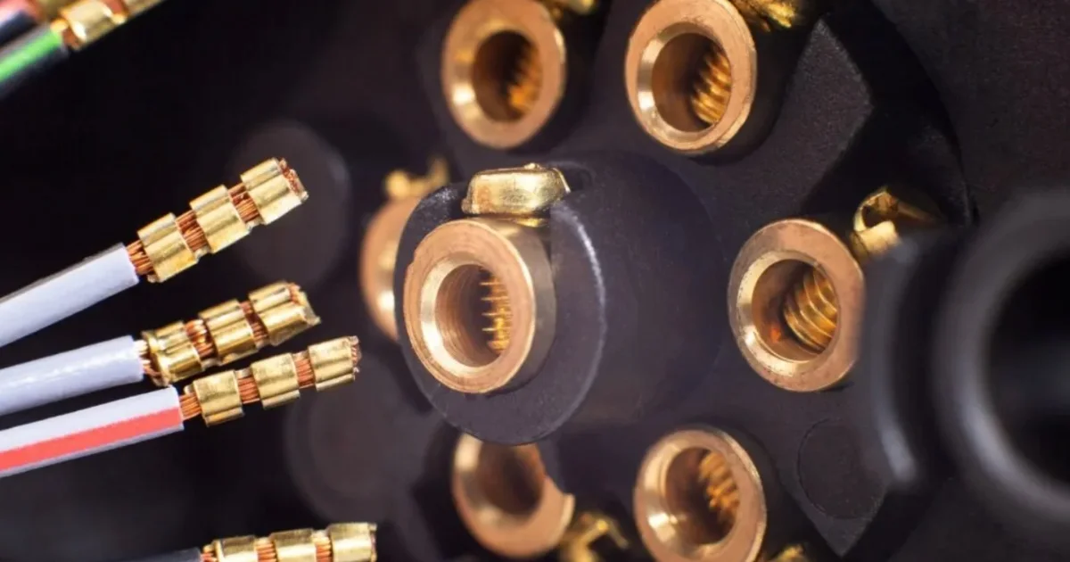 Close-up of wires for a trailer plug