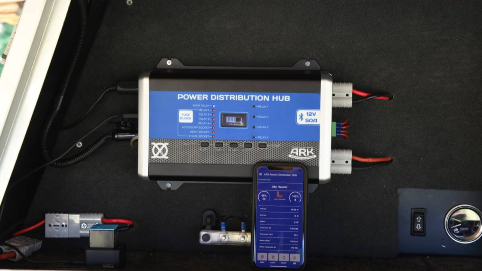 Ark XO Power Distribution Hub installed on touring 4x4 vehicle